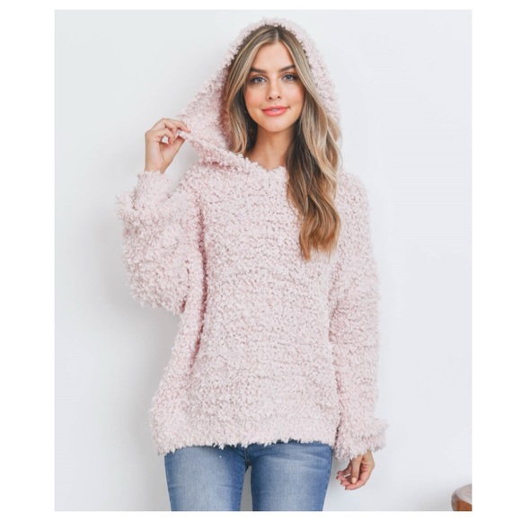 $25 start LAST ONE ❤️ Miracle brand Hooded blush popcorn sweater - Picture 5 of 5